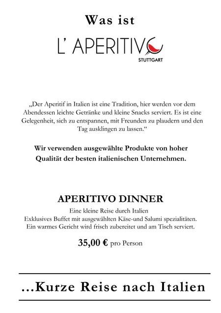 Speisekarte L'Aperitivo Seite 1